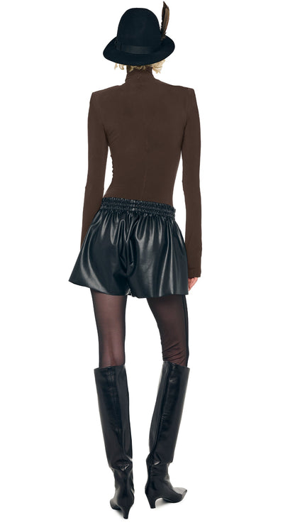 Norma Kamali SLIM FIT LONG SLEEVE TURTLE TOP