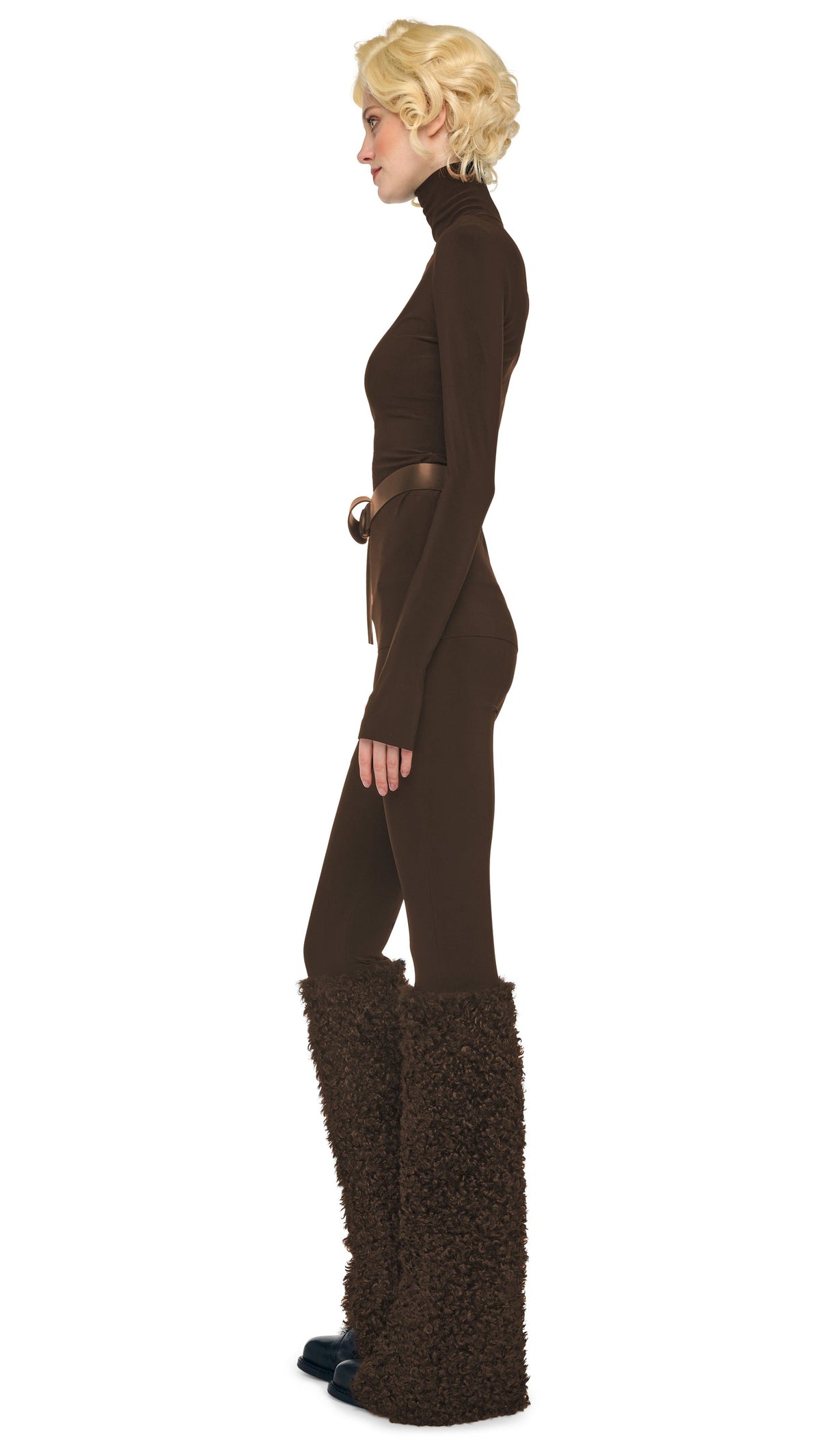 Norma Kamali SLIM FIT LONG SLEEVE TURTLE TOP