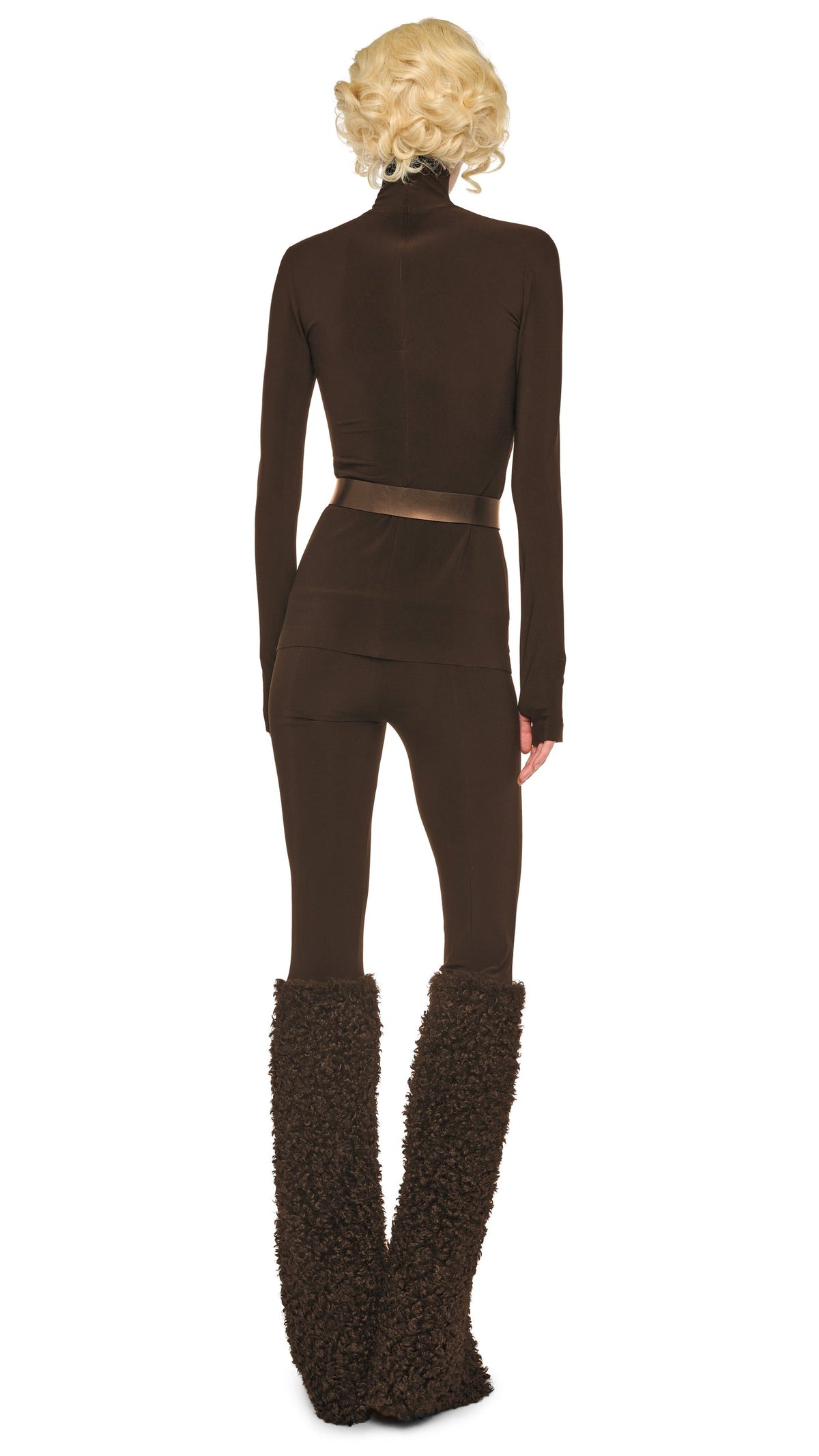 Norma Kamali SLIM FIT LONG SLEEVE TURTLE TOP