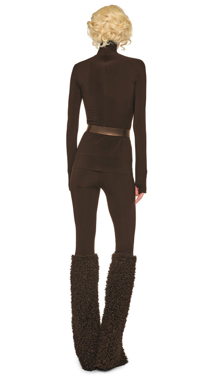 Norma Kamali SLIM FIT LONG SLEEVE TURTLE TOP