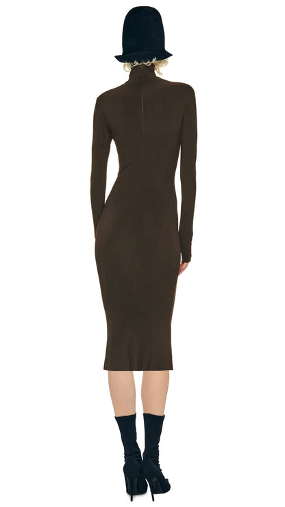 Norma Kamali LONG SLEEVE TURTLENECK DRESS