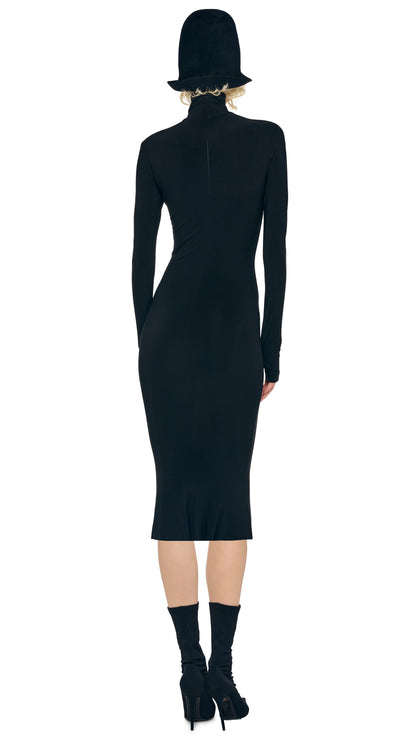 Norma Kamali LONG SLEEVE TURTLENECK DRESS