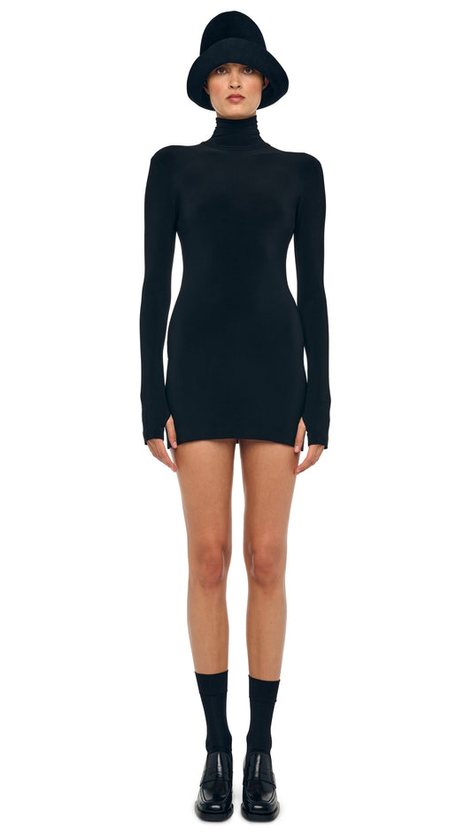 Norma Kamali LONG SLEEVE TURTLENECK PICKLEBALL DRESS