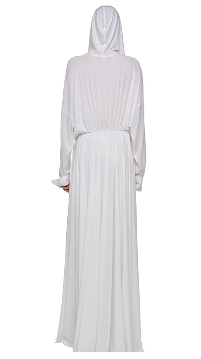 Norma Kamali HOODED SUPER OS BF NK SHIRT FLARED GOWN
