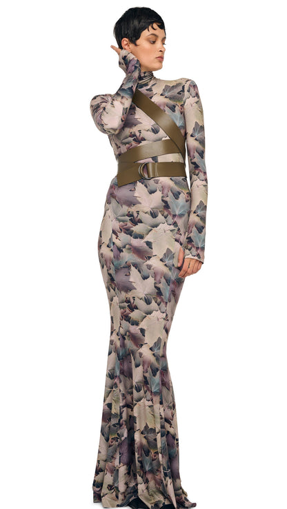 Norma Kamali LONG SLEEVE TURTLE FISHTAIL GOWN