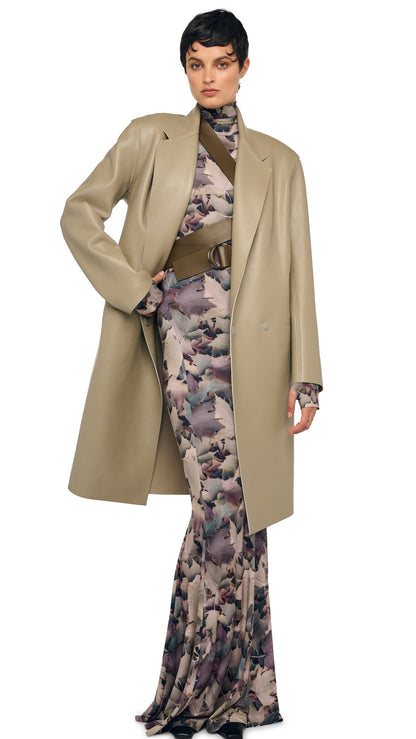 Norma Kamali LONG SLEEVE TURTLE FISHTAIL GOWN