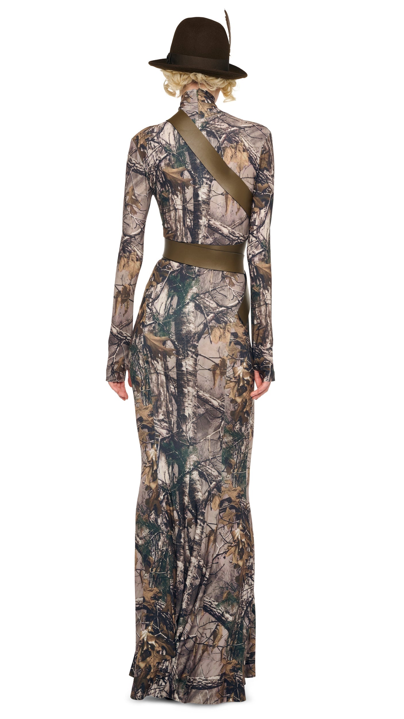 Norma Kamali LONG SLEEVE TURTLE FISHTAIL GOWN