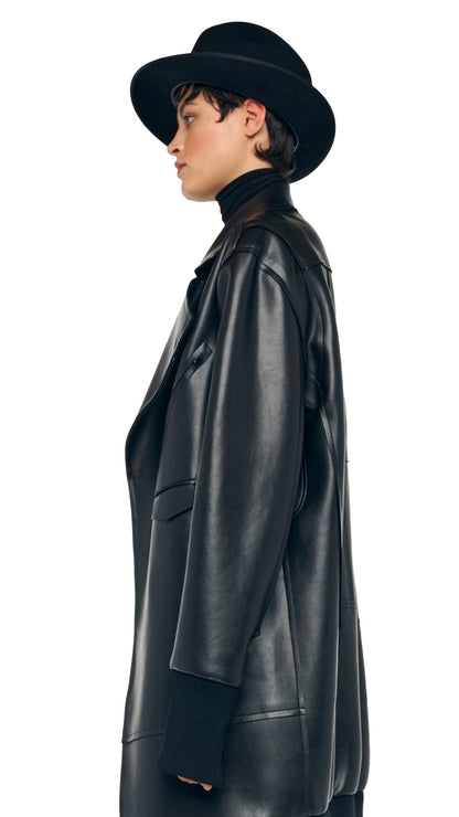 Norma Kamali BLUES CRUSHABLE WOOL FELT FEDORA